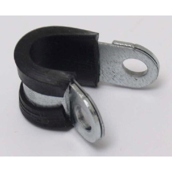 Gas pipe clamp metal with rubber inlay 8mm, 5 pcs.