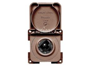 Socket outlet 12V with cover, brown, loose