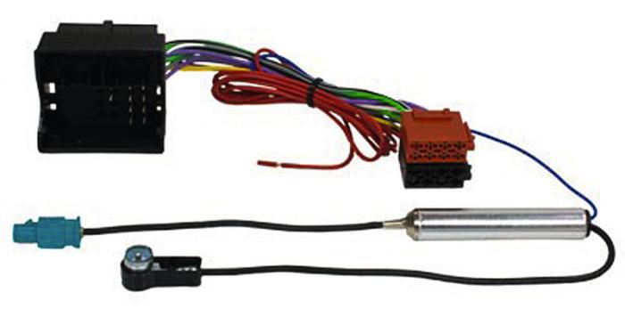 Radio adapter kabel VWT5, mest på ISO + fantom strøm Fakra ISO