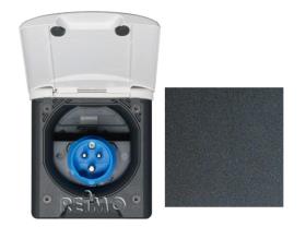 CEE entrance plug w. magnet lock black