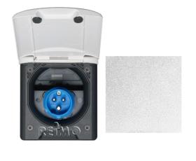 CEE-entrance plug w. magnet lock, light grey
