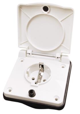 Awning socket 230V, white