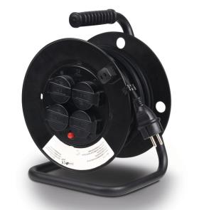 Cable drum with 4 Schuko sockets, 25m