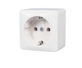 Surface mounted socket outlet 230 V white loose