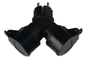 Schuko distributor plug, rubber