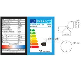 Halogen surface-mounted spotlight Colour: white 10W plastic, with switch