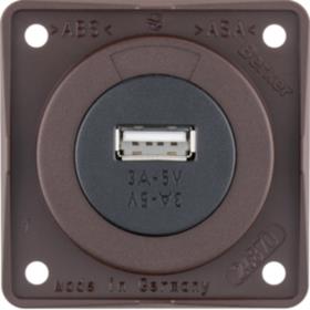 USB built-in jack, brown matt, 12V, 3A Output current