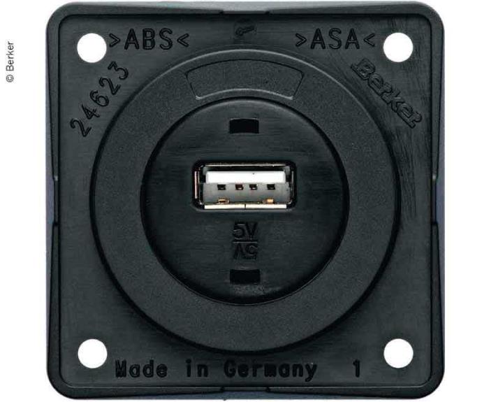 USB-stik, sort matte, 12V, 3A udgangsstrøm