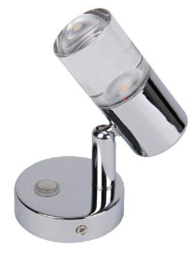 12 Volt LED spot with touch switch and glass screen