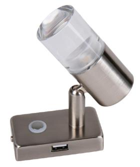 LED spot with touch switch and USB port in socket