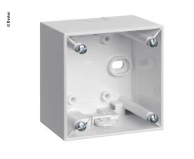 Berker bulkhead mounting housing high, polar white with strain relief
