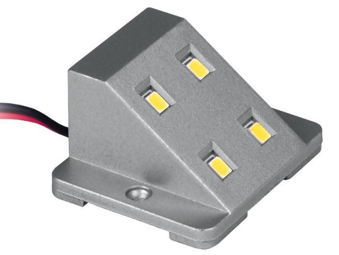 LED kabinet lys 12V / 0,8W sølv med magnetisk switch