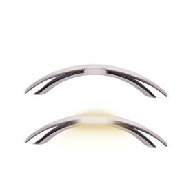 Entrance handle with integrated lighting 4200K, silver/chrome glossy.