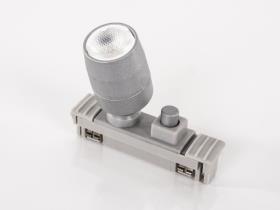 Ekstra spotlys med kontakt til skinnesystem 832795 /832796, lakeret sølv