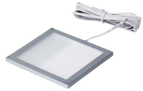 LED ceiling light 12V/3W, frame silver, 100x100mm