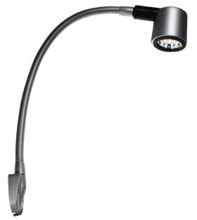 LED 12V reading light, 1W matt silver, 330mm fixed surface SB