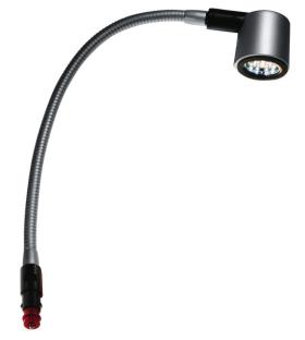 LED 12V læselamper, 1W, matt sølv, 330mm, f. Zigarettenanzünder SB