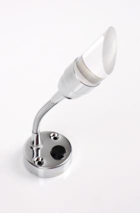 LED gooseneck lamp silver 18,5cm, acrylic glass diagonal