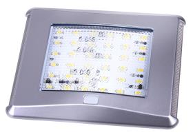 LED ceiling light silver with switch and blue night light, 450lm, 7W