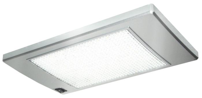 LED spotlight 12V, SlimLite sølv, 185x110x12mm