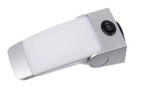 LED combi reading spot, rotatable and swivelling, plastic, silver