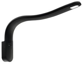 LED gooseneck lamp black, silicone coated