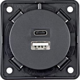 USB-A/-C opladningsudtag - mat antracit