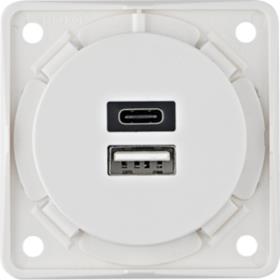 USB-A/-C opladningsstik - polarhvid