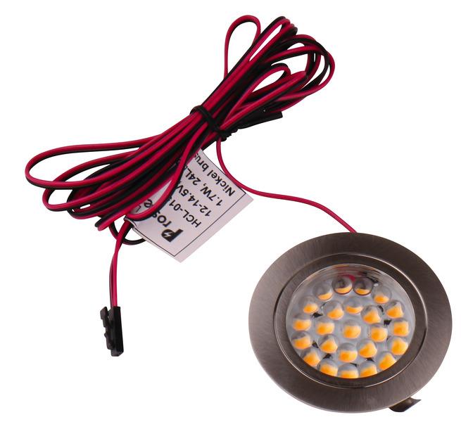 12V LED Spot, børstet rustfrit stål, 1,7 watt