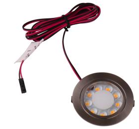 12V LED spot, børstet rustfrit stål, 1,7 watt