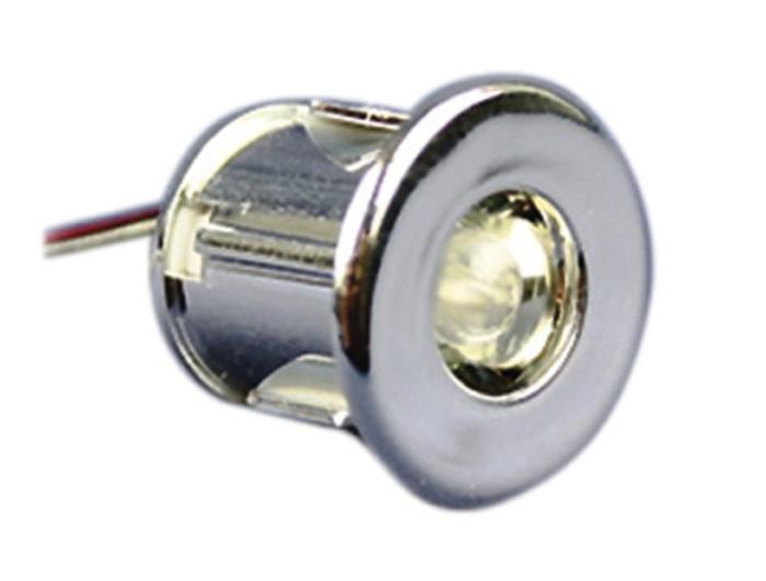 LED 12V, mini installationsplade forkromet 0,06W