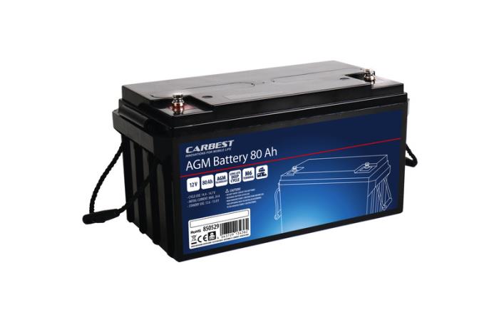 CARBEST AGM-batteri 80Ah 350x167x179mm