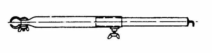 Tagkrogstang 170-250 cm i stål 22 mm