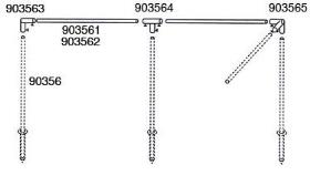 Wind protection poles - intermediate pipe 95 cm