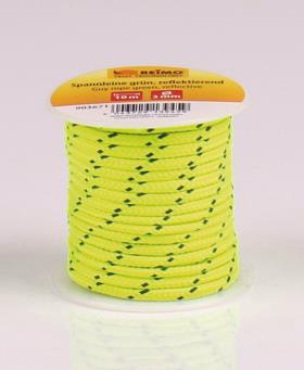 Tensioning rope green 10m Ø3mm, reflecting