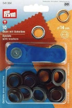 Brass eyelets and washers , 10pcs. 14mm bronzed