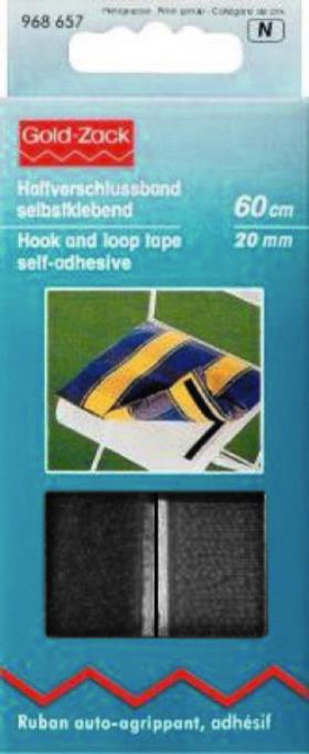 Fastener tape self-adhesive 2x 60cm black