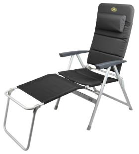 Footrest Camping Chair, GRENOBLE Camp4, black/silver