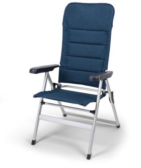 MALAGA COMFORT klapstol, polstret, mørkeblå, aluminiumsstel