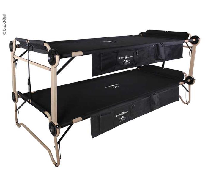 Køjeseng Disc-O-Bed 2XL sort med sidelommer