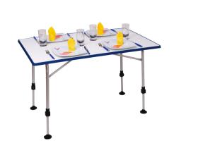 Folding Camping Table, UWE, 115x69x55-76cm, alu frame