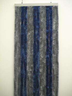 Velcro gardin 56 x 185 cm, grå / mørk blå til campingvognsdøre