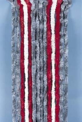 Fleece curtain 56 x 185 cm, grey/red/white