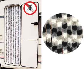 Fleece curtain 56x205 white/grey/black for motorhomes and caravans