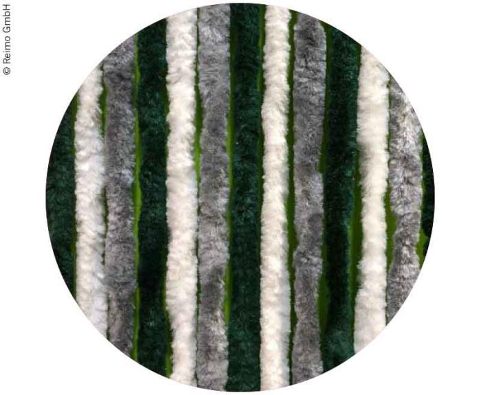 Velcro-gardin 56x185 grå / mørkegrøn / hvid