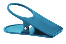 Glass and drink holder and table clamp in one, turquoise