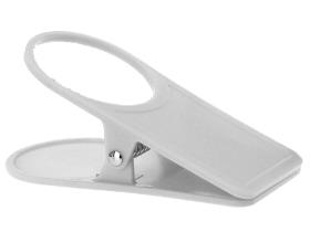 Glass and drink holder and table clamp in one, white