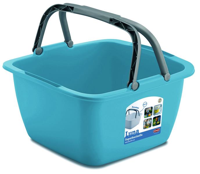 Bucket 18,5 liter, 40x40x23cm. Assorterede farver: hvid, turkis, lime grøn