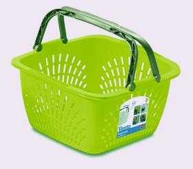 Carrycot 18,5l, blandede farver: hvid, turkis, lime grøn, 40x40x23cm
