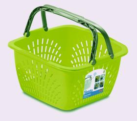 Basket 18,5l, coloured mixed: white, turquoise, lime green